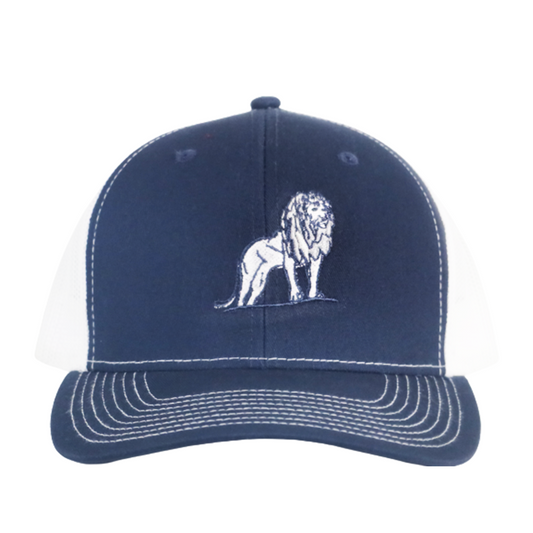 Coordinated Pro Style Trucker Hat Navy/White