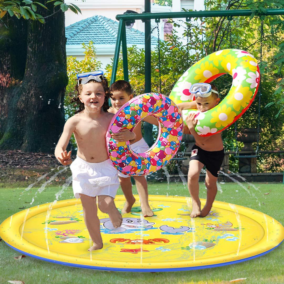 Children's lawn water spray game mat