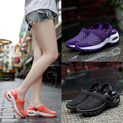 Hollow Out Shoes Mesh Casual Air Cushion Increased Sandals And Slippers