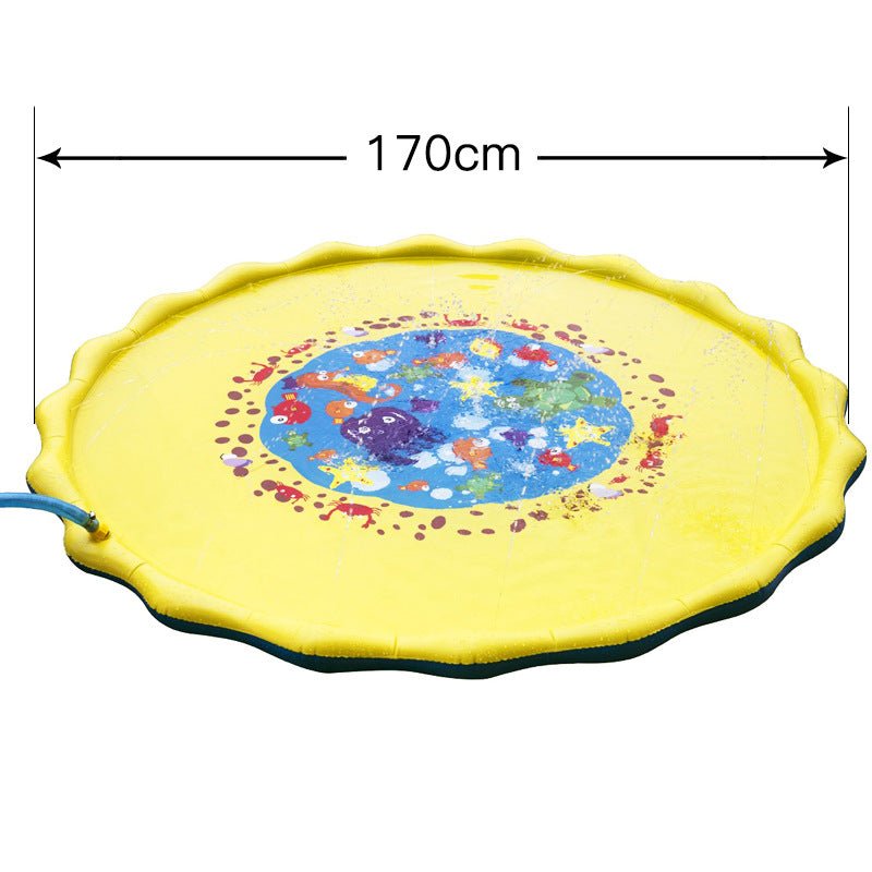 Children's lawn water spray game mat