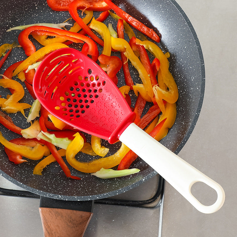 Multifunctional grinding and crushing colander and draining spoon