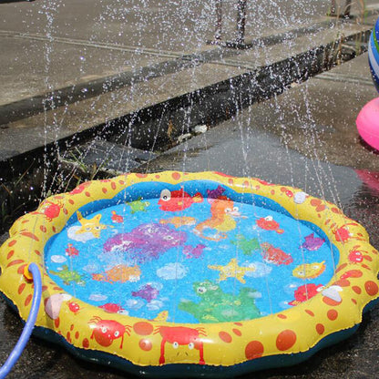 Children's lawn water spray game mat