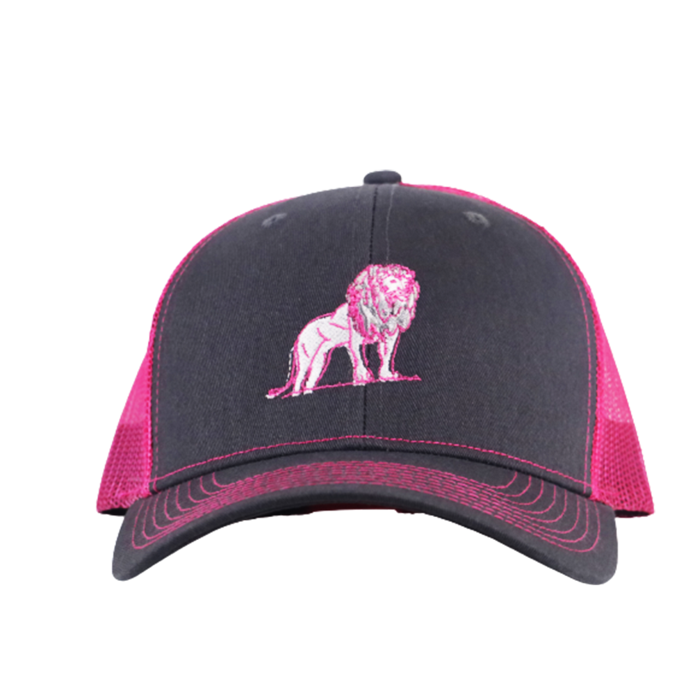 Coordinated Pro Style Trucker Hat Grey/Neon Pink