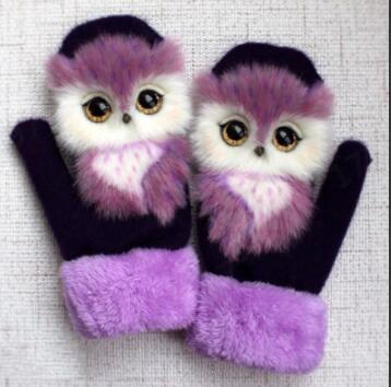 Cartoon Animal Autumn And Winter Warm Mittens