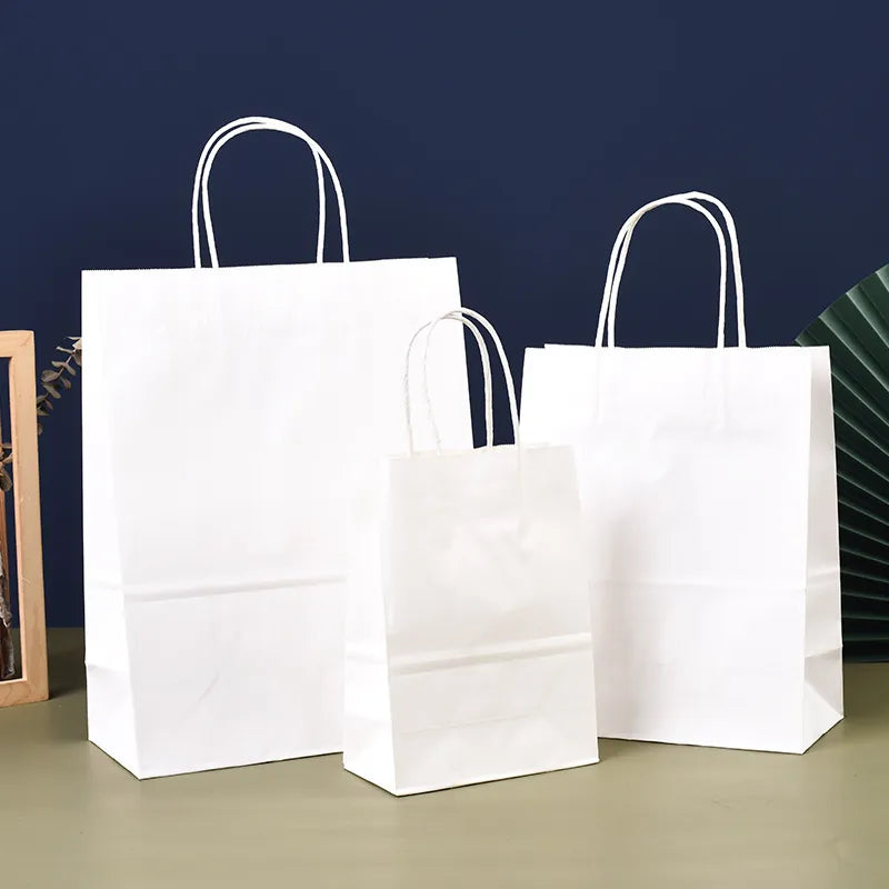 Fashion White Thickened Kraft Paper Gift Bag