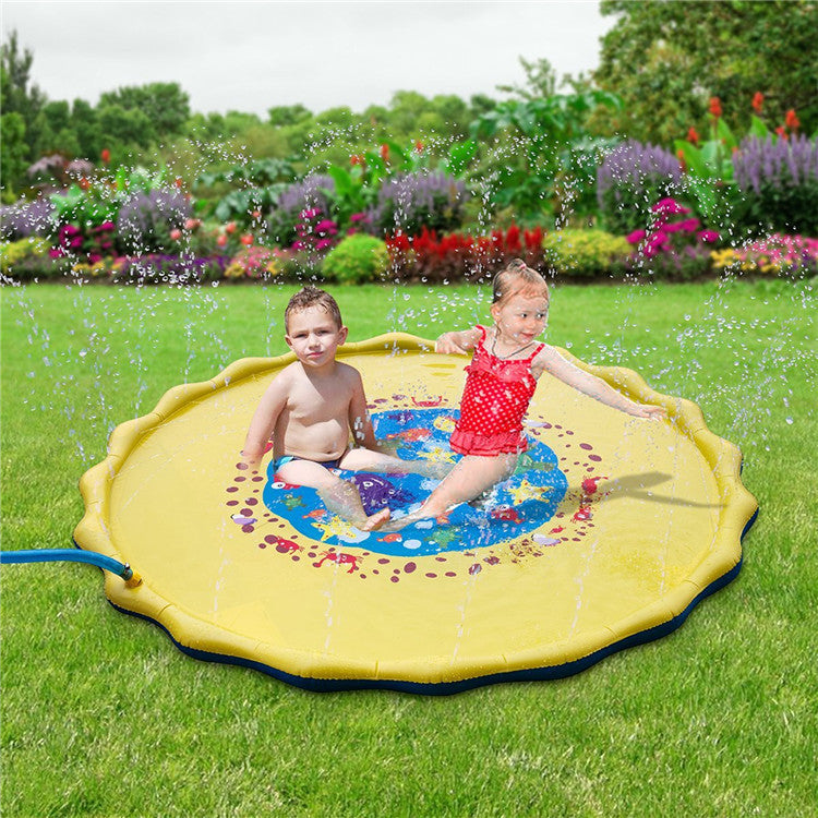 Children's lawn water spray game mat