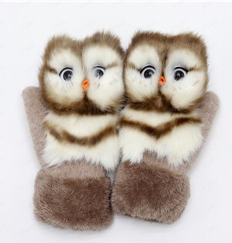 Cartoon Animal Autumn And Winter Warm Mittens