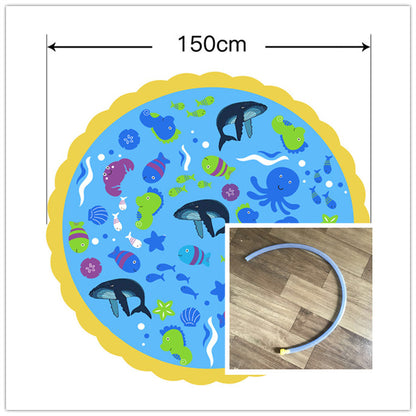 Children's lawn water spray game mat