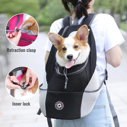 Pet Dog Carrier Bag Carrier For Dogs Backpack Out Double Shoulder Portable Travel Backpack Outdoor Pet Dog Carrier Bag Mesh