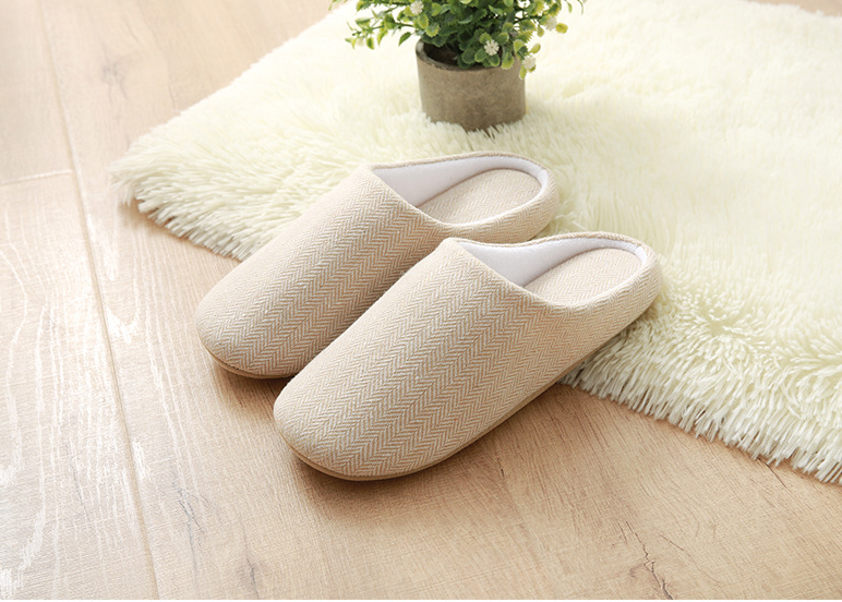 Men's Cotton Black autumn season Home Furnishing East indoor household warm slippers Muji soft bottom good anti-skid slippers