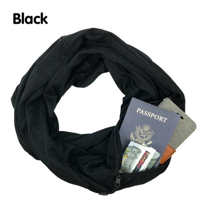 Multi-function Storage Zipper Scarf Multi-color Optional