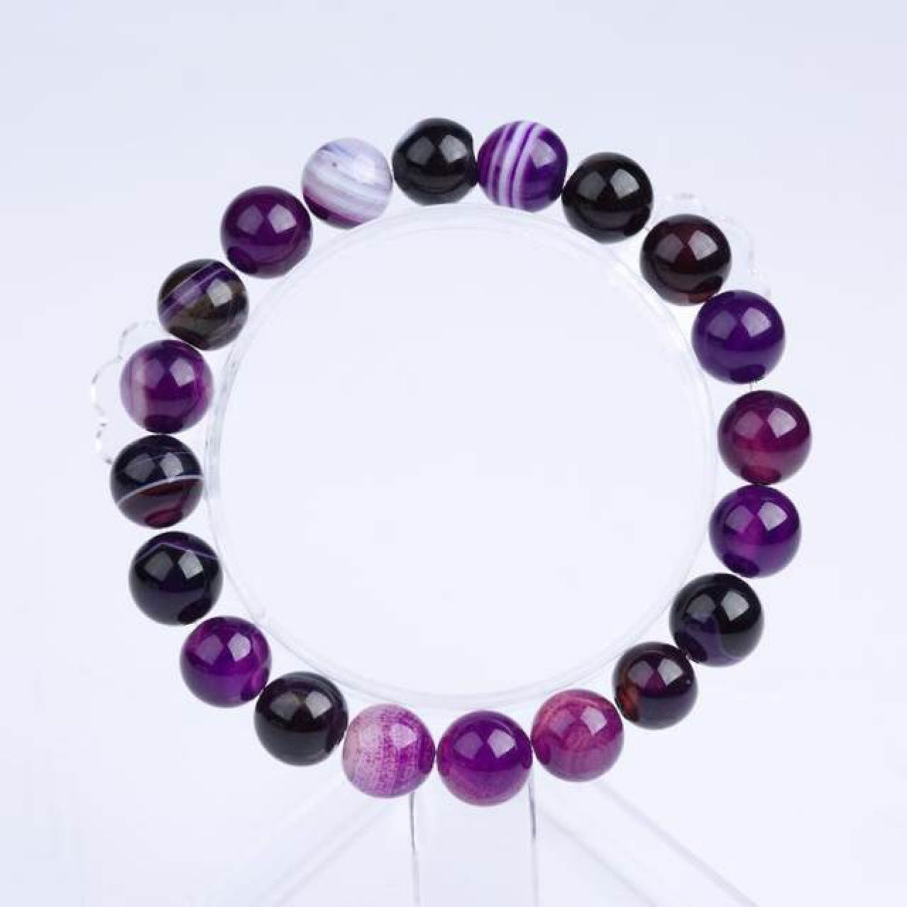 Bracelet En Pierre Naturelle Violet Pour Femme