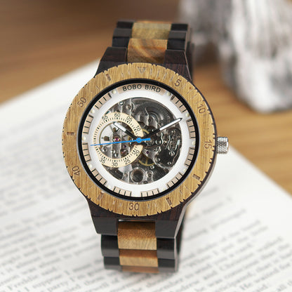 Automatic mechanical watch wood watch wood