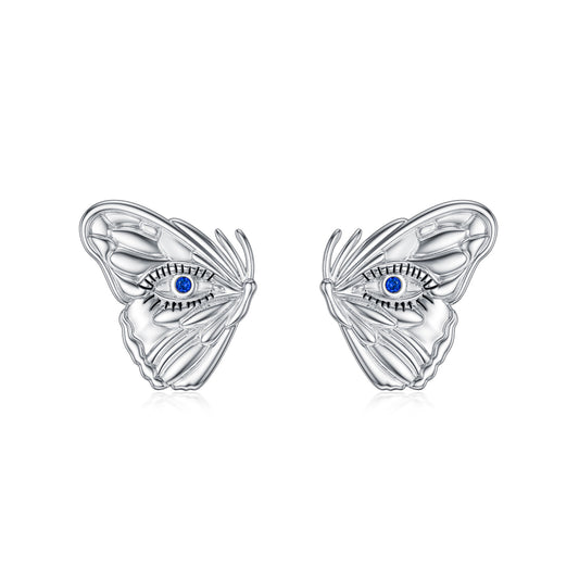 Butterfly Evil Eye Earrings Sterling Silver Butterfly Stud Earrings For Girls Women Hypoallergenic