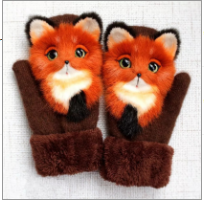 Cartoon Animal Autumn And Winter Warm Mittens