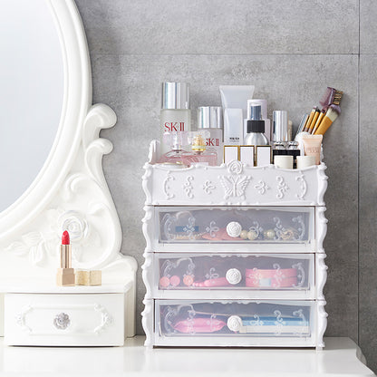 Transparent Makeup Organizer Cosmetic Storage Box Drawer Desktop Organizer Jewelry Beauty Storage Bins Lipstick Christmas Gifts