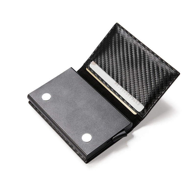 Carbon Fiber Pattern Magnetic Tracker Multi-function Card Holder