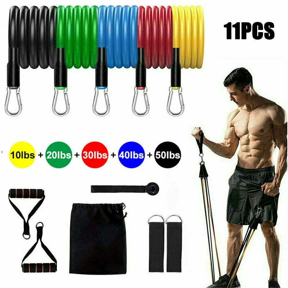 11Pcs Set Latex Resistance Bands Crossfit Training Exercise Yoga Tubes Pull Rope Rubber Expander Elastic Bands Fitness Equipment