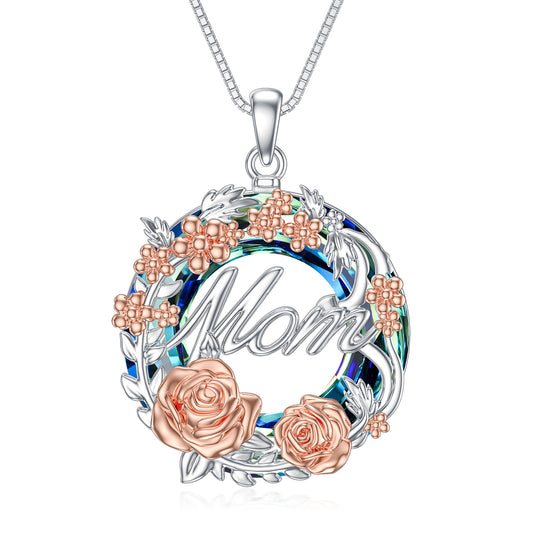 Rose Mom Necklace in Sterling Silver