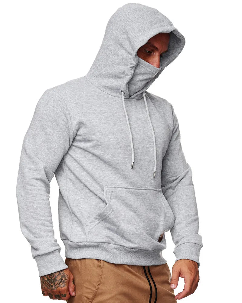 Men Spring Autumn Fashion Casual Solid Color Cotton Round Neck Long Sleeve Hoodies