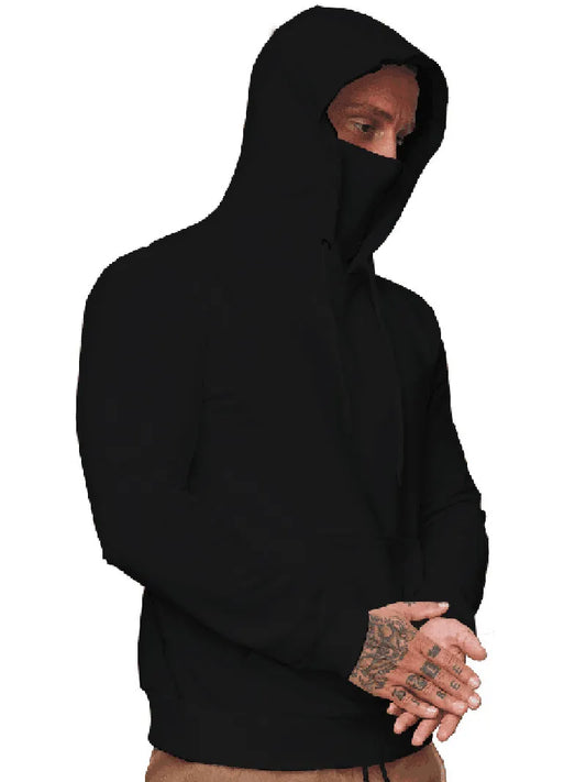 Men Spring Autumn Fashion Casual Solid Color Cotton Round Neck Long Sleeve Hoodies