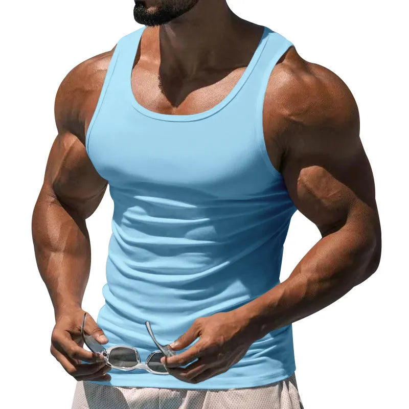 Men Casual Solid Color Sports Vest