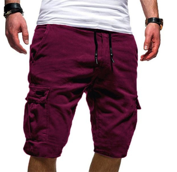 Men'S Casual Strappy Multi-Pocket Beach Shorts