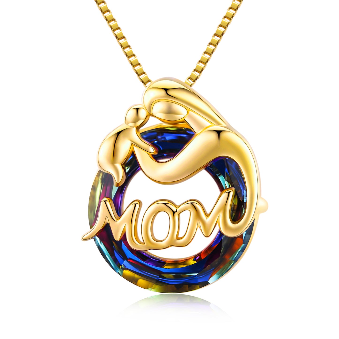 14K Gold Plated Sterling Silver Mom Child Baby Necklaces Mother Daughter Jewelry