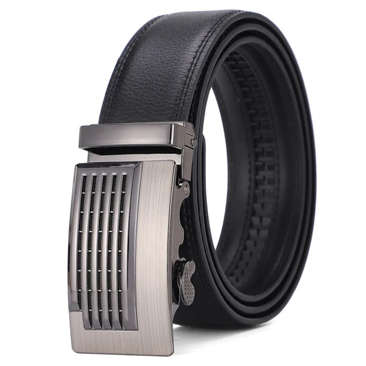 Men Fashion Casual Two-Layer Cowhide Automatic Buckle Belt