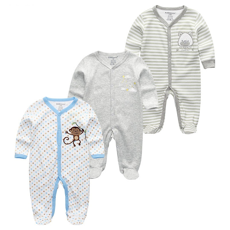 Cotton 1/3PCS Newborn Full Sleeve Autumn Clothing