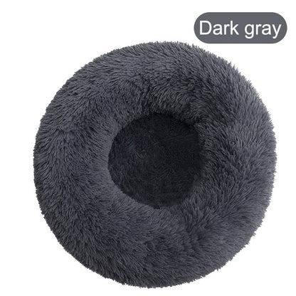 Soft Winter Warm Long Plush Donut Pet Bed