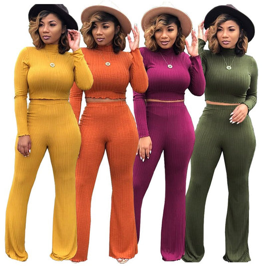 Fall Clothing 2 Piece Set Women Long Sleeve Top and Pants Set Lounge Wear Tracksuit Sets Womens Outfits Wholesale Dropshipping