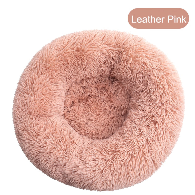 Donut Dog Bed Warm Soft Long Plush Pet Cushion