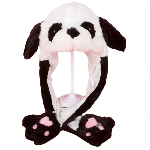 Plush Hat with Movable Ears and LED Light - Funny Soft Toy