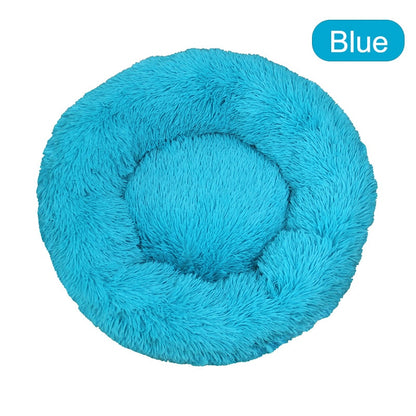 Donut Dog Bed Warm Soft Long Plush Pet Cushion