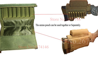 Hunting Gun Accessories Adjustable Rifle Shotgun Tactical Buttstock Cheek Rest Shooting Pad Ammo case Cartridges Holder Pouch