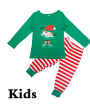 Christmas Pajamas Sets Striped Cartoon Print