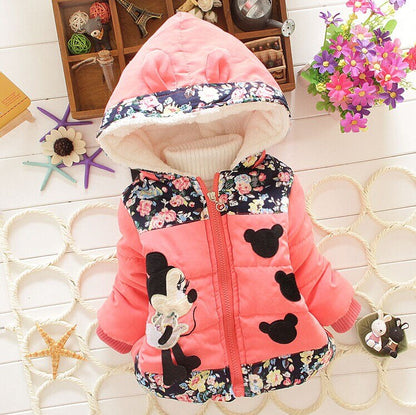 New Girls jackets fashion Minnie cartoon Clothing coat baby girl winter warm and casual Outerwear for 1-5 years old Kids jackets