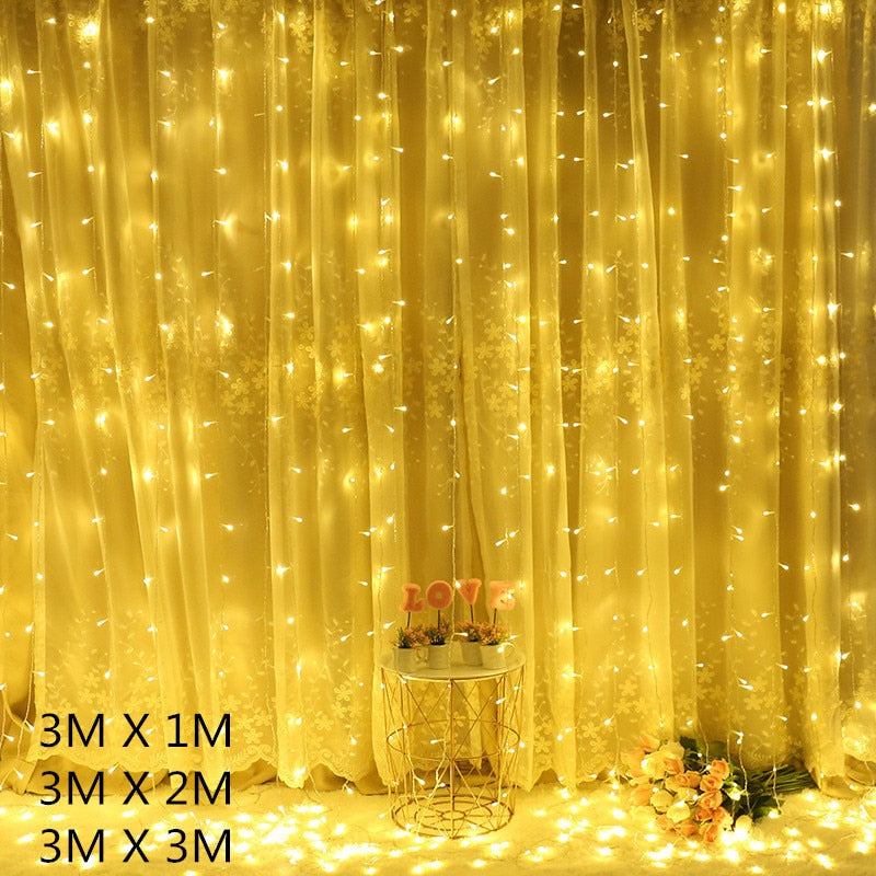 LED Curtain Waterdrop Garland Lights