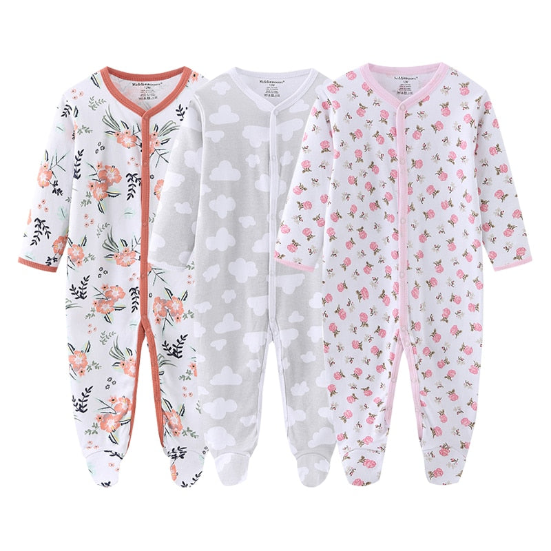 Cotton 1/3PCS Newborn Full Sleeve Autumn Clothing