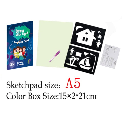 Big Size Illuminate Light Drawing Board In Dark Kids Paint Toy