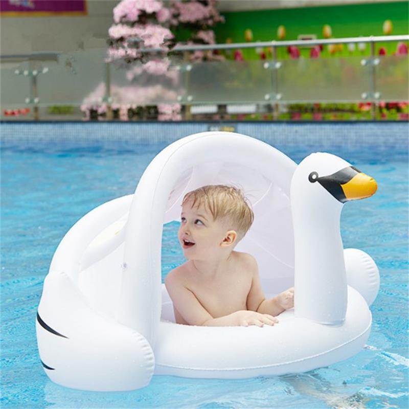 Inflatable Swimming Pool Float Summer Lake Swimming Lounge Pool Kids Giant Rideable White Inflatable Swan Design Toys Float Raft