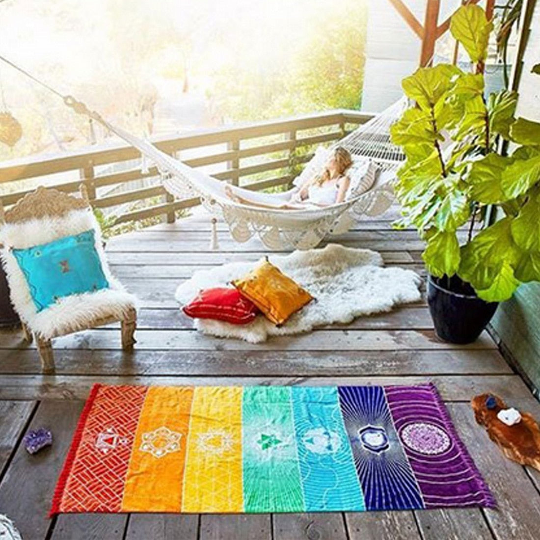 Polyester Bohemia Wall Hanging India Beach Yoga Mat