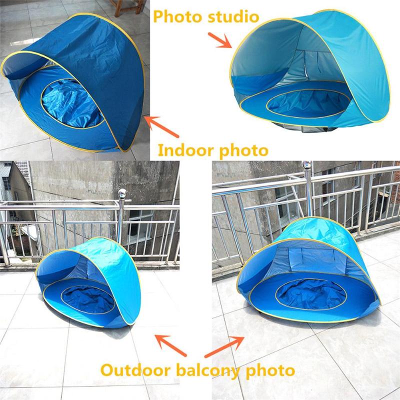 Kid Outdoor Camping Sunshade Baby Beach Tent Children Waterproof Pop Up sun Awning Tent BeachUV-protecting Sunshelter with Pool