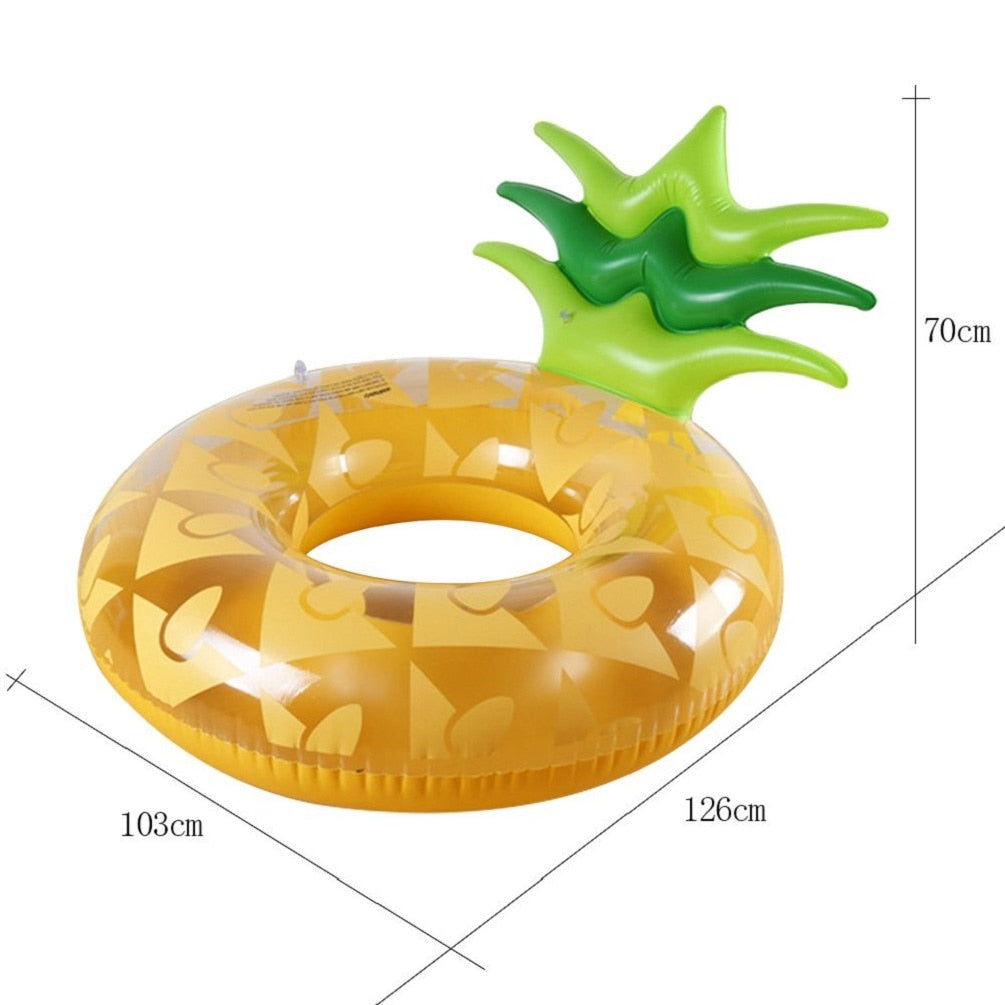 Giant Inflatable Pineapple Pool Float Summer Swimming Ring Pool Float Inner Tube Outdoor Beach Party Play Pool Water Fun Toy for