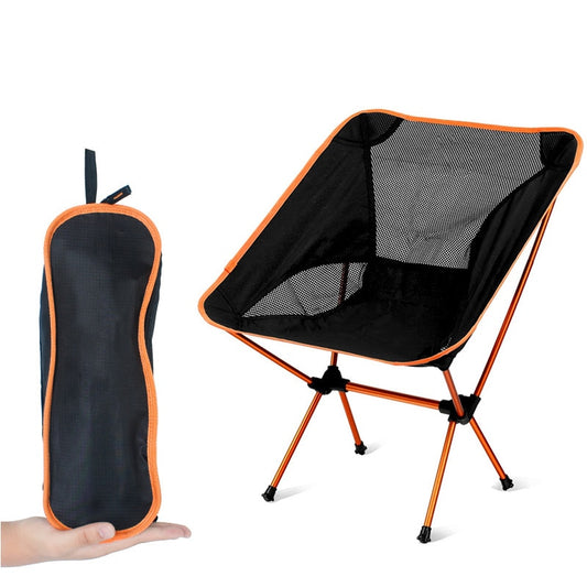 Portable Collapsible Moon Chair Fishing Camping BBQ Stool Folding Extended Hiking Seat Garden Ultralight Office Home Furniture