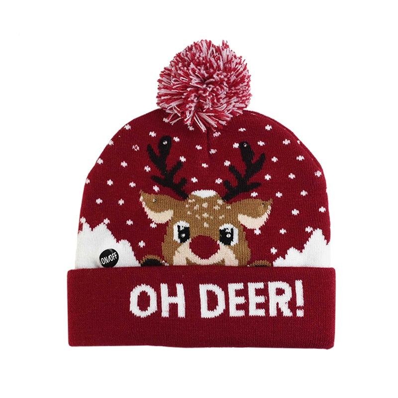 LED Christmas Knitted Hat