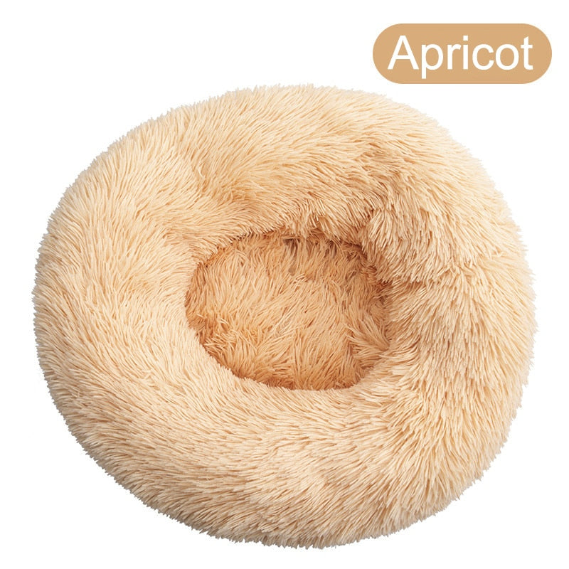 Donut Dog Bed Warm Soft Long Plush Pet Cushion