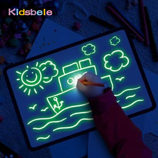 Big Size Illuminate Light Drawing Board In Dark Kids Paint Toy