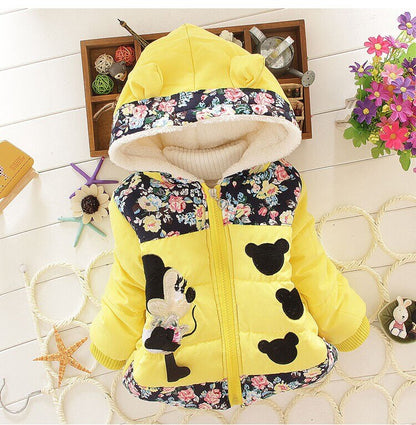 New Girls jackets fashion Minnie cartoon Clothing coat baby girl winter warm and casual Outerwear for 1-5 years old Kids jackets